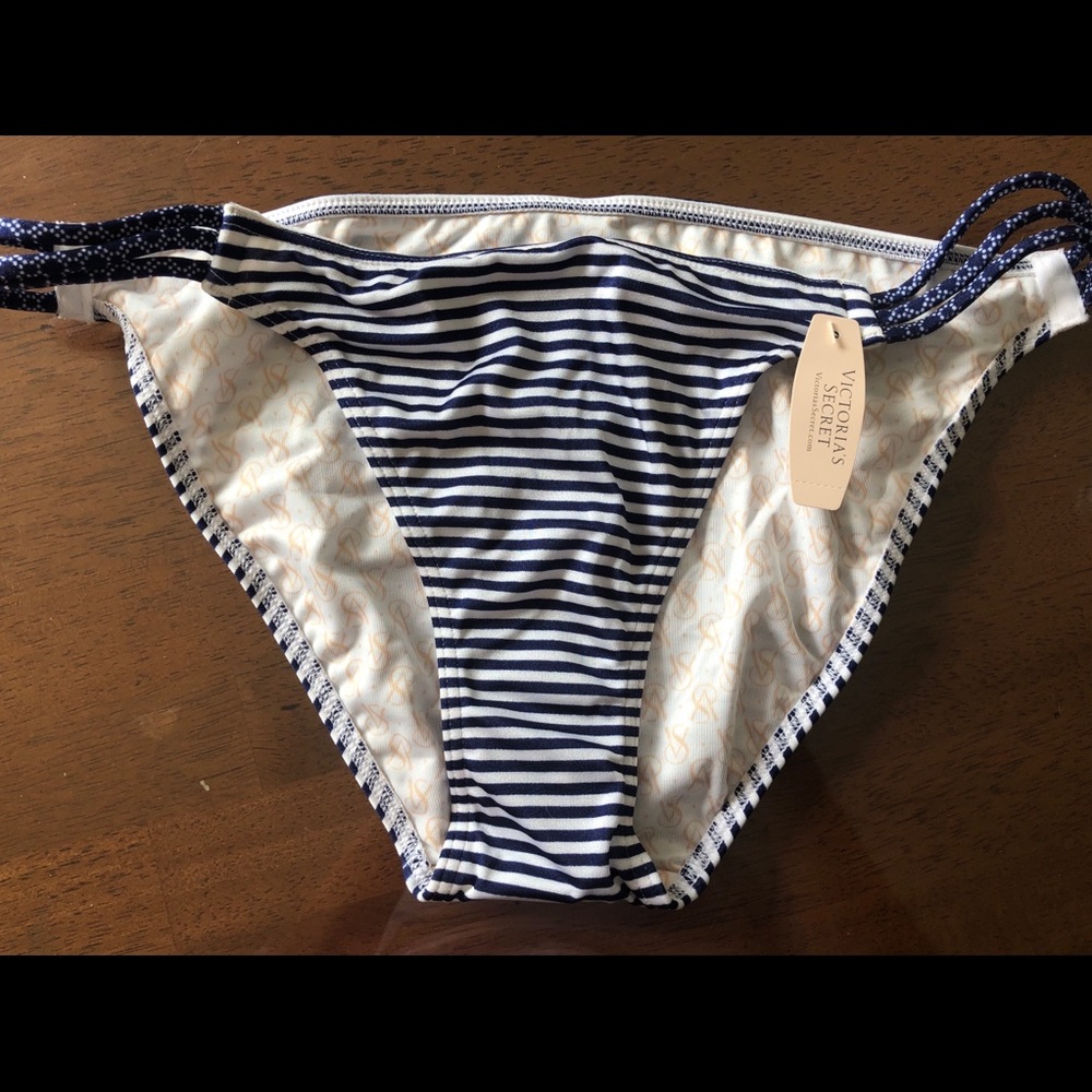 VS (Med) Navy Striped Bathing Suit Bottom